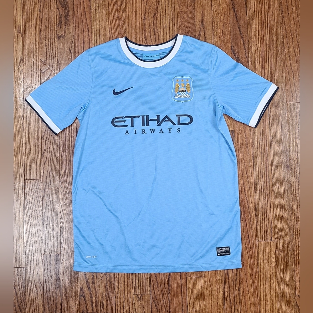 Manchester City 2013-14 Home Soccer Football Jersey Nike YOUTH XL BOYS